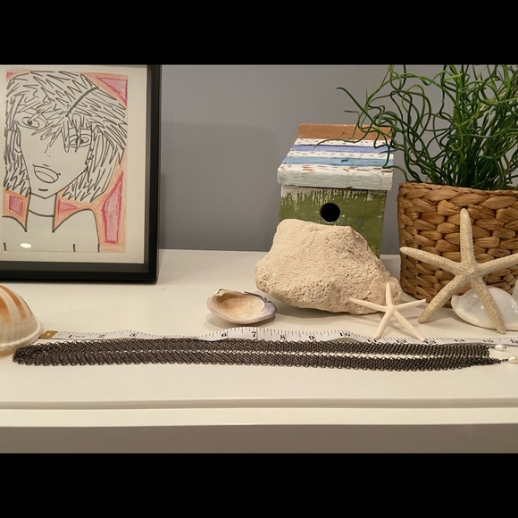 Mesh Chain Necklace with freshwater Pearls - Picture 5 of 6